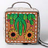 ADBGA311 American Darling Tooled Leather and Cowhide Floral Western Jewelry Case