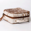 ADBGA312 American Darling Genuine Cowhide Jewelry Case - Brown & White Travel Box
