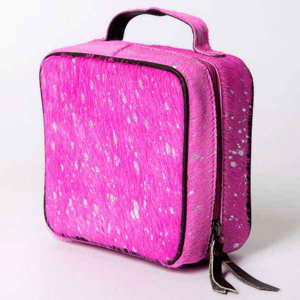 ADBGA312 American Darling Genuine Leather Hair-On Cowhide Pink Jewelry Case