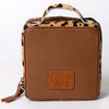 ADBGA312 American Darling Genuine Cowhide Jewelry Case - Brown & White Travel Box