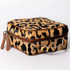 ADBGA312 American Darling Genuine Cowhide Jewelry Case - Brown & White Travel Box