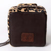 ADBGA312 American Darling Genuine Cowhide Jewelry Case - Brown & White Travel Box