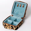 ADBGA312 American Darling Genuine Cowhide Jewelry Case - Brown & White Travel Box