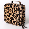 ADBGA312 American Darling Genuine Cowhide Jewelry Case - Brown & White Travel Box