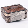 ADBGA314 American Darling Buck Stitched Hand Tooled Cowhide Jewelry Case