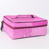ADBGA315 Western Hair on Hide Jewelry Case Metallic Splatter Leather Travel Storage Organizer