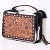 ADBGA316 American Darling Hand Tooled Leather & Hair-On Cowhide Jewelry case