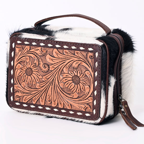 ADBGA316 American Darling Hand Tooled Leather & Hair-On Cowhide Jewelry case