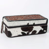 ADBGA318 American Darling Tooled Leather & Cowhide Floral Western Jewelry Case Box