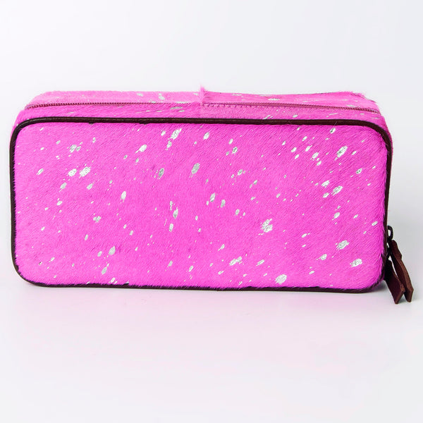 ADBGA318 American Darling Pink Paint Splatter Hair-On Cowhide Jewelry case