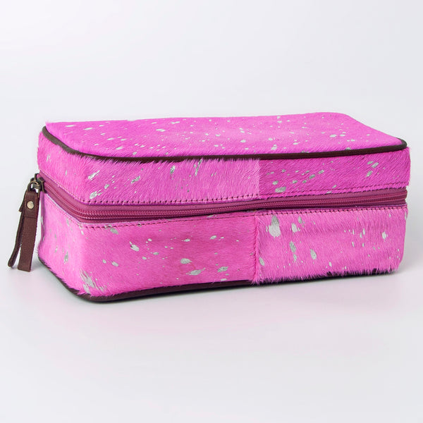 ADBGA318 American Darling Pink Paint Splatter Hair-On Cowhide Jewelry case