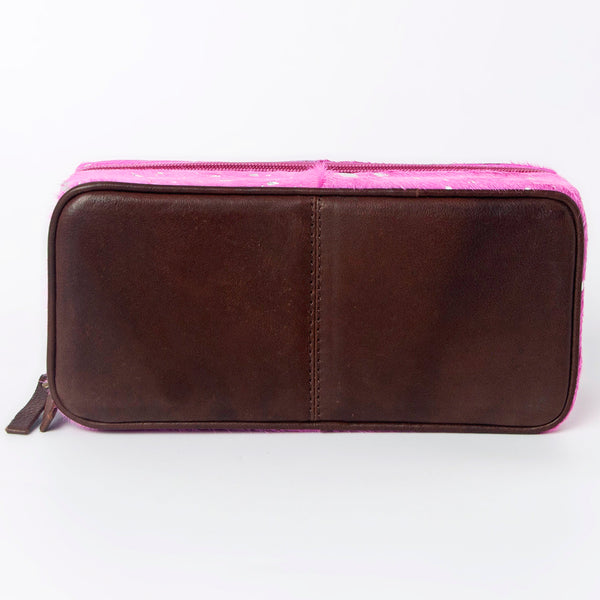 ADBGA318 American Darling Pink Paint Splatter Hair-On Cowhide Jewelry case