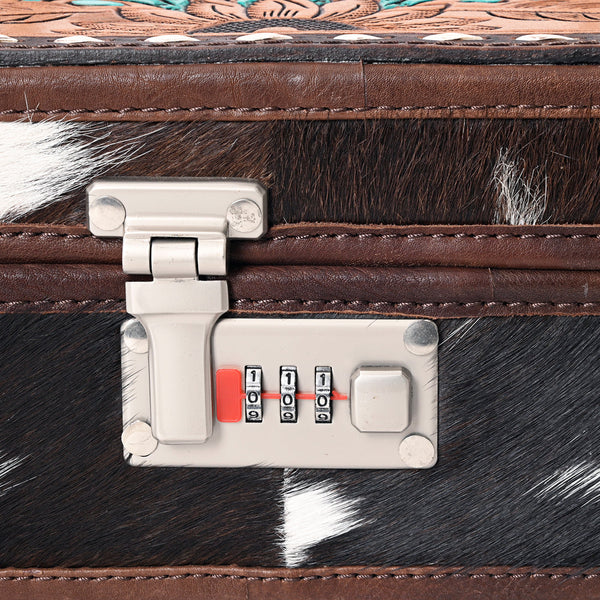ADBGA321 American Darling Cowhide & Tooled Leather Western Jewelry Case With Lock