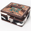 ADBGA321 American Darling Cowhide & Tooled Leather Western Jewelry Case With Lock