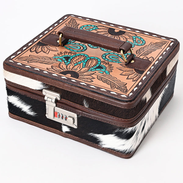 ADBGA321 American Darling Cowhide & Tooled Leather Western Jewelry Case With Lock