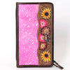 ADBGA323 American Darling Hand Tooled Leather Hair-On Cowhide Travel Jewelry Case