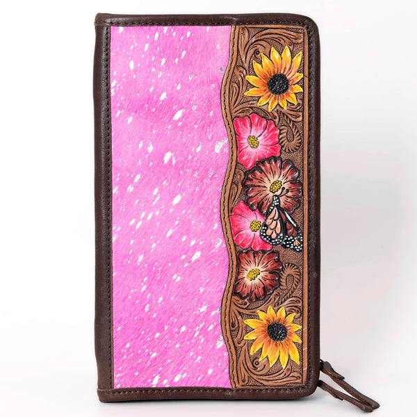 ADBGA323 American Darling Hand Tooled Leather Hair-On Cowhide Travel Jewelry Case
