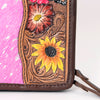 ADBGA323 American Darling Hand Tooled Leather Hair-On Cowhide Travel Jewelry Case