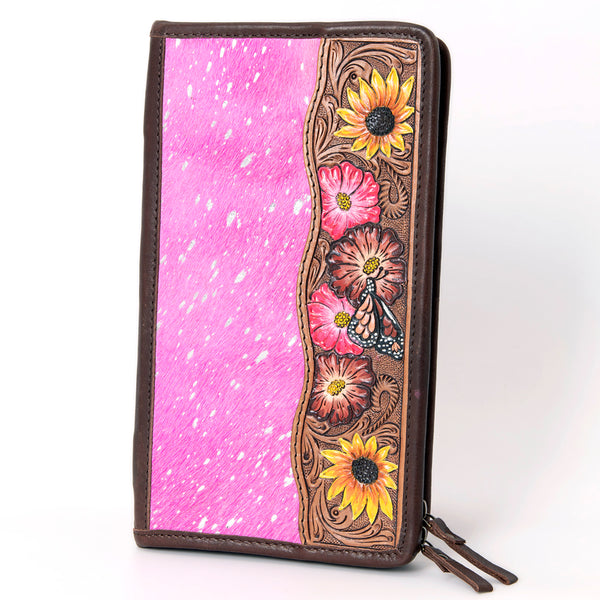 ADBGA323 American Darling Hand Tooled Leather Hair-On Cowhide Travel Jewelry Case