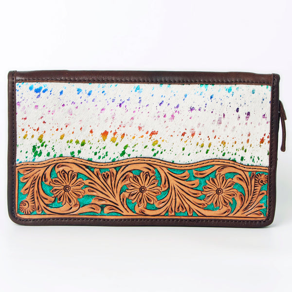 ADBGA323 American Darling Hand Tooled Leather Hair-On Cowhide Travel Jewelry Case