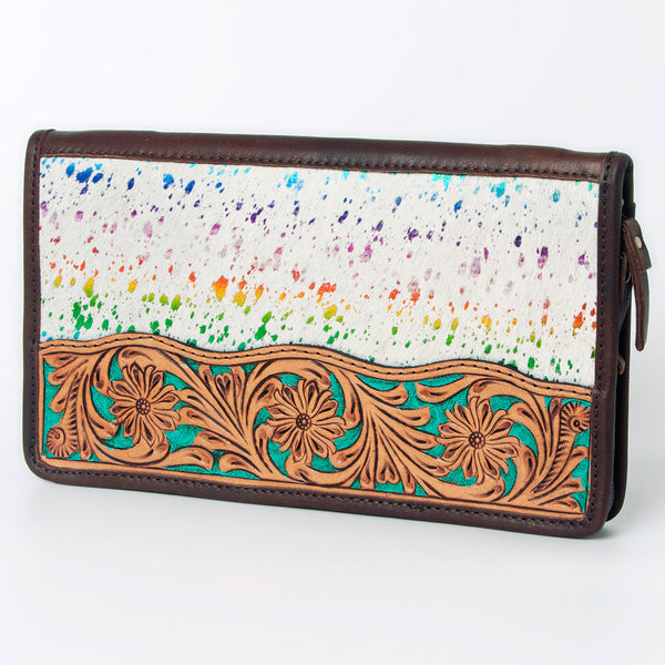 ADBGA323 American Darling Hand Tooled Leather Hair-On Cowhide Travel Jewelry Case