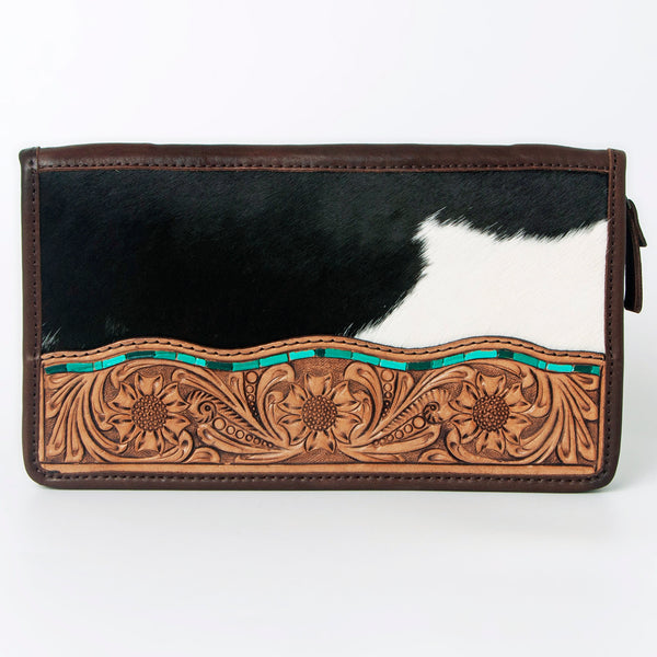 ADBGA323 American Darling Hand Tooled Leather Hair-On Cowhide Travel Jewelry Case