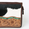 ADBGA323 American Darling Hand Tooled Leather Hair-On Cowhide Travel Jewelry Case