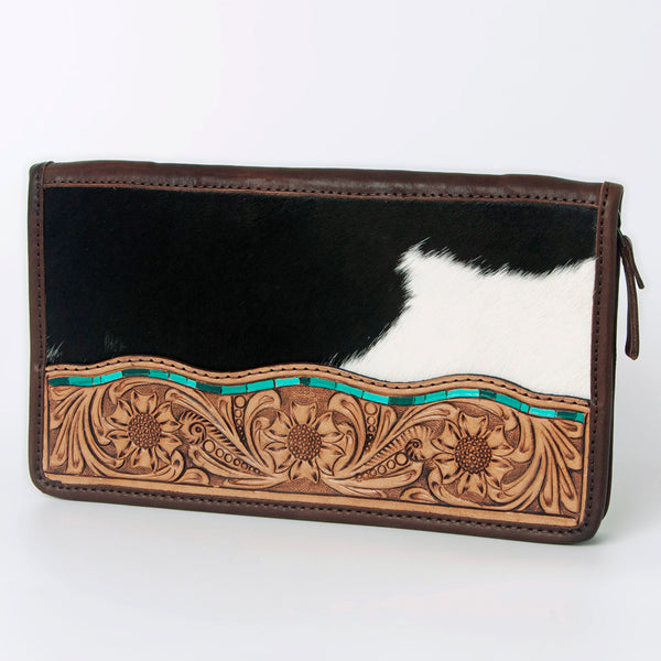 ADBGA323 American Darling Hand Tooled Leather Hair-On Cowhide Travel Jewelry Case