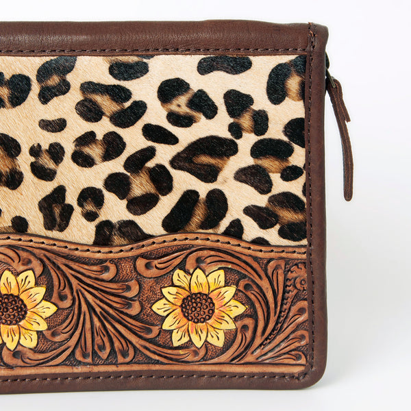 ADBGA323 American Darling Hand Tooled Leather Hair-On Cowhide Travel Jewelry Case