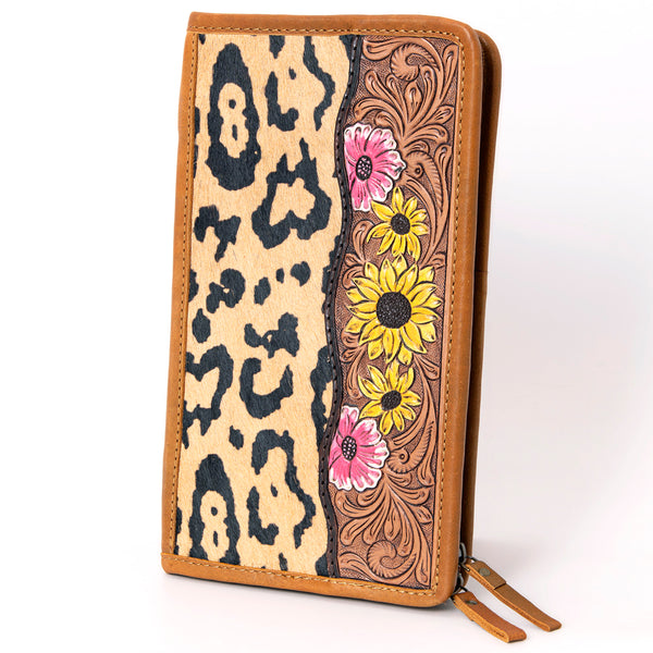 ADBGA323 American Darling Hand Tooled Leather Hair-On Cowhide Travel Jewelry Case