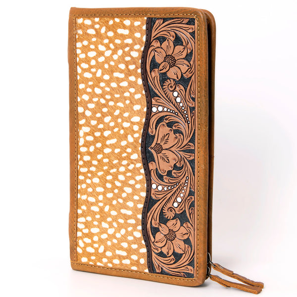 ADBGA323 American Darling Hand Tooled Leather Hair-On Cowhide Travel Jewelry Case
