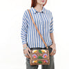 ADBGZ693 Hand-Tooled Leather Western Crossbody Bag - Floral Carving in Natural Tan