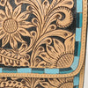 ADBGZ693 Hand-Tooled Leather Western Crossbody Bag - Floral Carving in Natural Tan