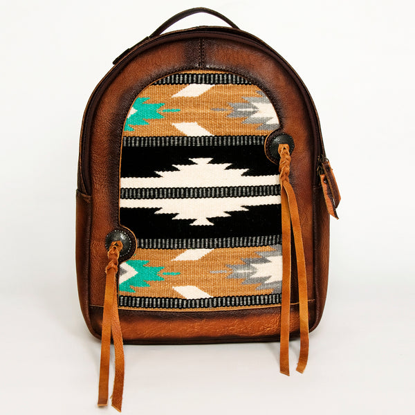 ADBG1029 American Darling Western Saddle Blanket Backpack Handwoven Genuine Leather