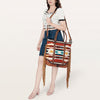 ADBG1030A American Darling Handwoven Saddle Blanket Tote Bag with Leather Fringe Western Boho Style