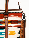 ADBG1030A American Darling Handwoven Saddle Blanket Tote Bag with Leather Fringe Western Boho Style