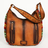 ADBG1031 American Darling Hair-On Cowhide Hobo Bag with Handwoven Saddle Blanket Sides Western Leather