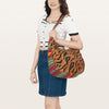 ADBG1031 American Darling Hair-On Cowhide Hobo Bag with Handwoven Saddle Blanket Sides Western Leather