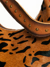ADBG1031 American Darling Hair-On Cowhide Hobo Bag with Handwoven Saddle Blanket Sides Western Leather