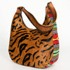 ADBG1031 American Darling Hair-On Cowhide Hobo Bag with Handwoven Saddle Blanket Sides Western Leather