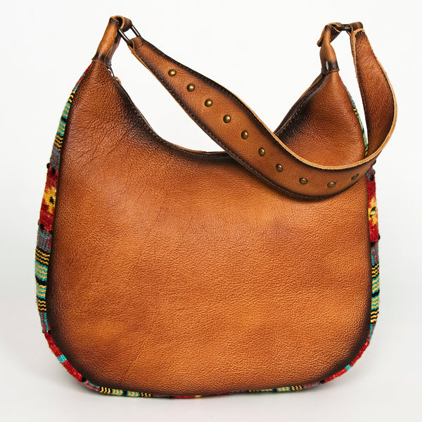 ADBG1031 American Darling Handwoven Saddle Blanket Hobo Bag Western Leather Shoulder Bag
