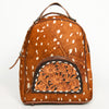 ADBGS156 Printed Cowhide Leather Backpack with Tooled Floral Pocket - Western Wild Style