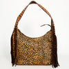 ADBG803 American Darling Western Leather Hobo Bag - Hand Tooled Cowhide & Fringe Purse