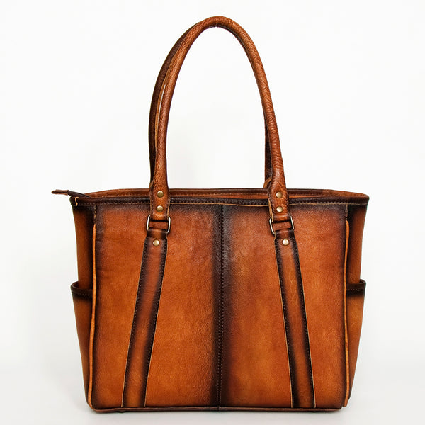 ADBG953 American Darling Western Leather Tote Bag Hair-On Cowhide Hand Tooled Floral