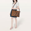 LC-ADBGS118 Western Tote Bag - Hair-On Leather with Whipstitch Trim & Detachable Strap