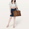 LC-ADBGS118 Western Tote Bag - Hair-On Leather with Whipstitch Trim & Detachable Strap