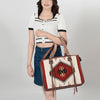 ADBG1033 American Darling Handwoven Saddle Blanket Tote Bag Western Genuine Leather Purse