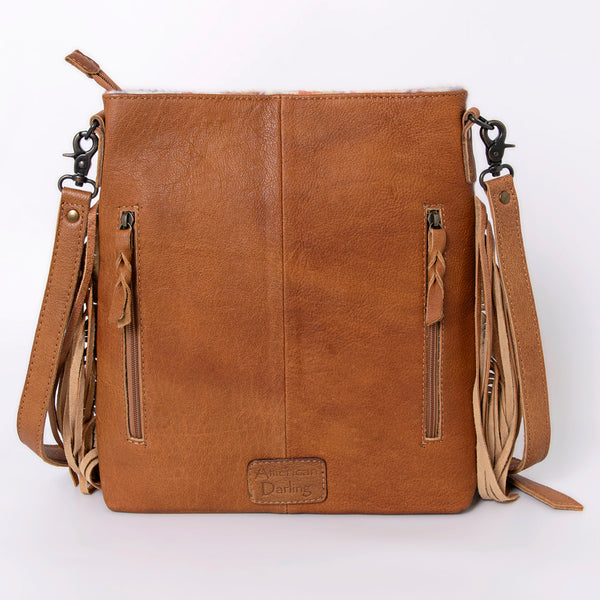 ADBG719 American Darling Western Leather Large Cross body Bag Hair-On Cowhide Fringed Purse