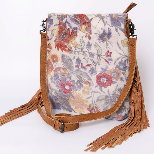 ADBG719 American Darling Western Leather Large Cross body Bag Hair-On Cowhide Fringed Purse