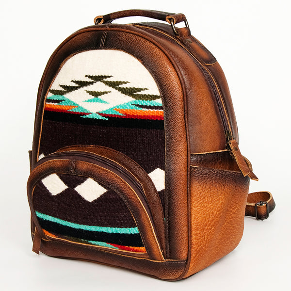 ADBG944 American Darling Handcrafted Backpack with Hand Woven Saddle Blanket and Genuine Leather